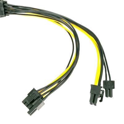 China PVC Copper 12V 8 Pin To Dual 8Pin (6+2) Pin PCIE 20cm EPS Adapter Power Supply Cable CPU Cable for sale