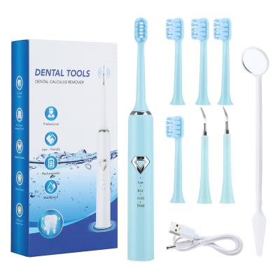 China New Battery Operated Electric Tooth Cleaner 8-in-1 Household Oral Care Removing Stains, Tooth Stones, Tooth Whitening Instrument for sale