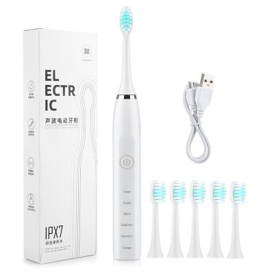 China New household electric toothbrush battery-powered portable acoustic vibration five-speed waterproof adult general cleaning toothbrush for sale