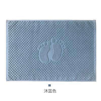 China 32S Jacquard Logo Cotton 32S Logo Toilet Club Spa Bath Mat Hotel Soft Absorbent Foot Towel Pad Home Custom QUICK DRY Pad for sale