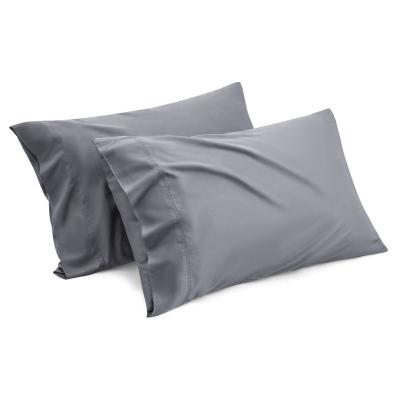 China Queen Anti-Static Cooling Gray Color 100% Viscose Bamboo Pillow Case With Envelope Closure for sale