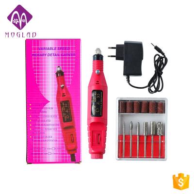 China MOGLAD Easy To Use Nail Art Manicure Drill With 6 Grids Drill Bit Electric File for sale