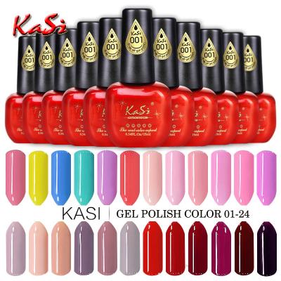 China High Quality KASI Red Bottle Black Cap Nail Polish Gel For Nail Painting 15ml for sale