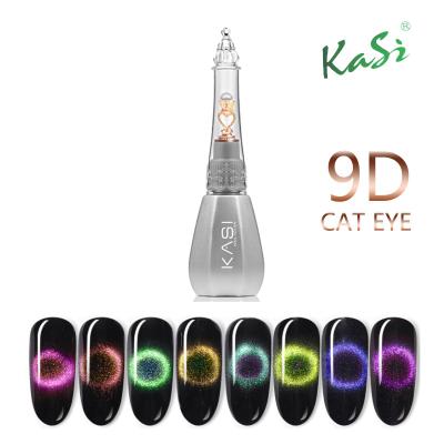 China Nail Art Beauty New Arrival KASI 15ml 8 colors Phantom Super Galaxy 9D Cat Eye Gel Double Head magnet color changing magic gel for sale