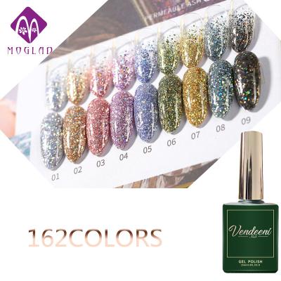 China New Fashion 162colors Nail Art Soak Off Gel Polish Brand AS Green Bottle Factory Selling 15ml for sale