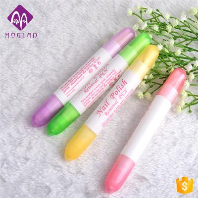 China Non-toxic cheap 5 colors with 4 replaceable heads nail art polish remover pen for removing nail polish from your skin for sale