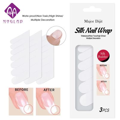 China Easy to apply and remove 3pcs/pack hot selling nail art silk nail wraps new nail silk bulider for sale