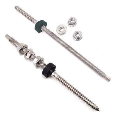 China HEX Stainless Steel 304 M10 Double Finger Screw Hanger Head Bolt For Roof Solar Mounting for sale