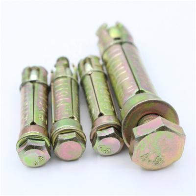 China Building Construction Fix Yellow Galvanized Bolt Heavy Duty Concrete Anchor 4 PCS for sale