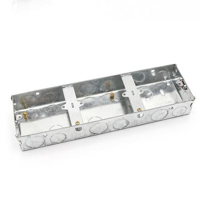 China BS4662 Cable Management System 3x3 35mm Deep GI Metal Conduit Electrical Cable Switch Boxes With Galvanized Finish for sale