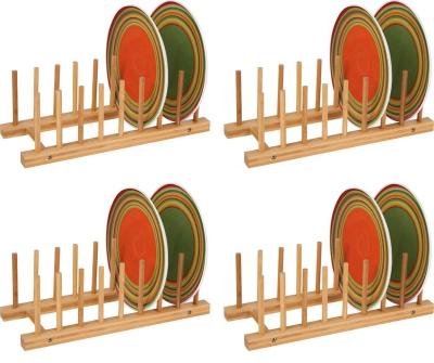 China Sustainable Bamboo Wooden Dish Rack - Dish Rack Holder Pot Lid Holder, Buffet Organizer for Bowl, Cup, Cutting Board and More for sale