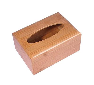 China Sustainable Bamboo Tissue Box Lid Holder, Rectangular Toilet Paper Holder Towel Organizer for Kitchen Bathroom for sale