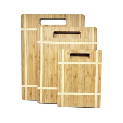 China Cutting Natural Wholesale High Quality Thick Food Kitchen 2 Pieces Bamboo Cutting Plate With Stand for sale