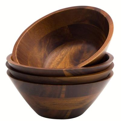 China Sustainable Acacia Wood Bowl Eco - Friendly Serving Bowl For Fruits Or Salads for sale