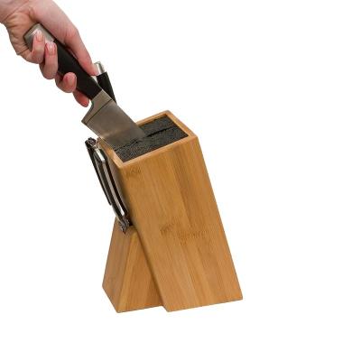 China Durable High Quality Removable Inner Nylon Core Universal Bamboo Knife Block With Security Slot for sale