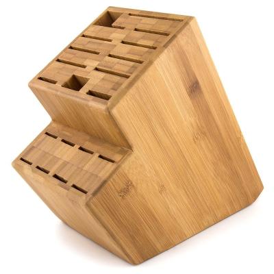 China Natural Sustainable Hot Sale Kitchen Organizer Bamboo Knife Storage Universal Professional Block With Security Slots for sale