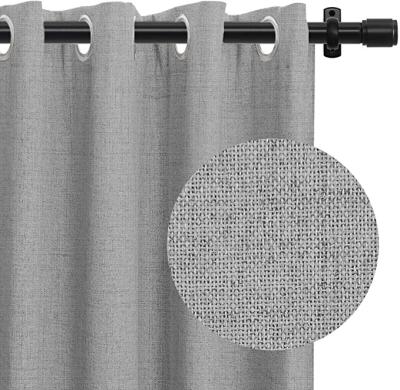 China The 100% flame retardant blackout curtain 84 in. lightweight block canvas. full length textured blackout curtains for bedroom for sale