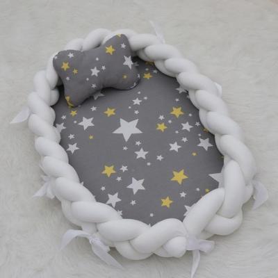 China Modern Warm Knotted Bionic Detachable Pillow Cotton Twist Handwoven Baby Bed for sale