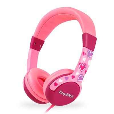 China Perfect Healthy Cute Earphone For Girls 2020 Lowest Selling Price EasySMX KM-666 Color Comfort Design USB Headset Series Hot Cute Pink Earphone For Kids Factory for sale