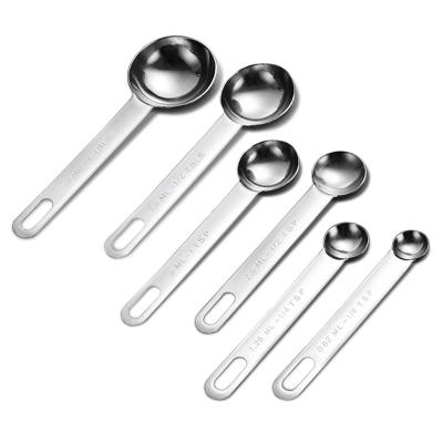 China High Quality Stocked 6 Pieces Stainless Steel Spoon For Kitchen Measuring Dry And Liquid Ingredient Measurers Stainless Steel for sale