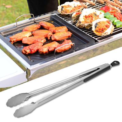 China Easily Cleaned Ambient Kitchen Tongs 9 12 14 16 Inch Stainless Steel Non-Slip Silicone Kitchen Cooking BBQ Food Tongs for sale