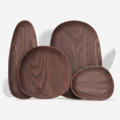 China Sustainable 4 Pcs Eco-Friendly Kitchen Wooden Cutting Board Set Walnut Pizza Bread Steak Plates Kitchen Accessories for sale