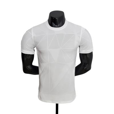 China Shirts & Tops High -quality 2022 white football jersey 100 % polyester fabric fast dry football shirt for sale