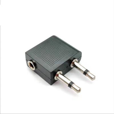 China audio & Video Double 3.5 Nickel Plated Male To Female Plug Aviation Aircraft Headphone Adapter Audio Connector for sale