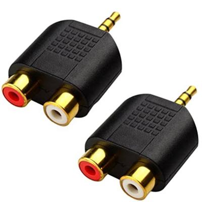 China audio & Video Gold Plated 3.5mm Stereo to 2-RCA Male to Female Adapter, Audio Splitter Adapter, Dual RCA Jack Adapter for sale