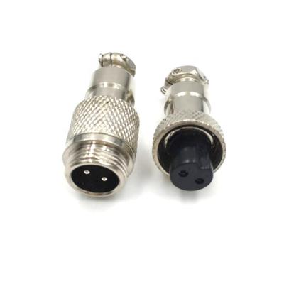 China Automotive GX12-2 Pin Male And Female 12mm Wire Panel Connector Circular Aviation Socket Plug for sale