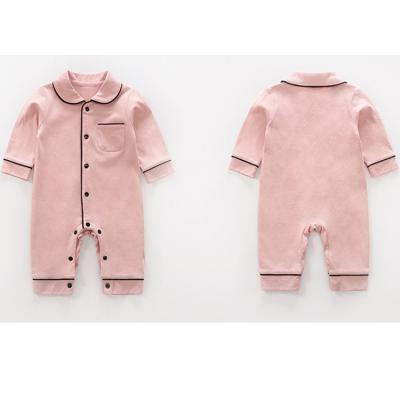 China Polyester/Cotton Solid Color Baby Boy Rompers Clothing Sets Baby Rompers Unisex Baby Sleep Clothes for sale