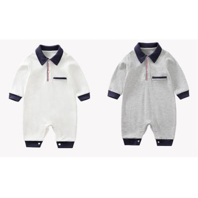 China Polyester / Cotton Clothing Sets Casual Style Solid Color Rompers Knitted Baby Boy Clothes Long Sleeve 0-2 Years Old for sale