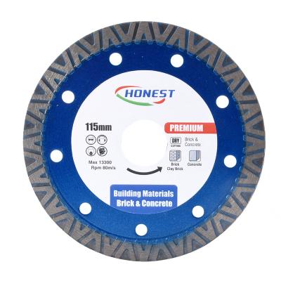 China Diamond Power China Manufactur 4.5inch 115mm High Grade Fast Cutting Ultra Thin High Speed ​​Tile Cutting Diamond Circular Saw Blade V Turbo For Ceramic Cutting for sale