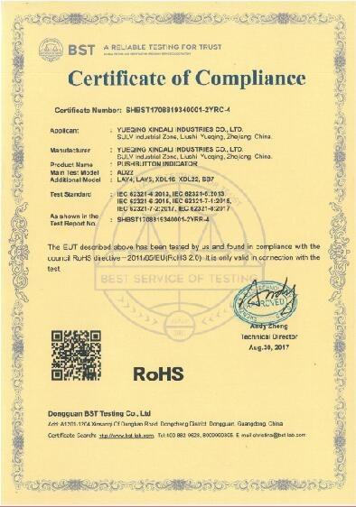 RoHS - XINDALI INDUSTRIES CO., LTD.