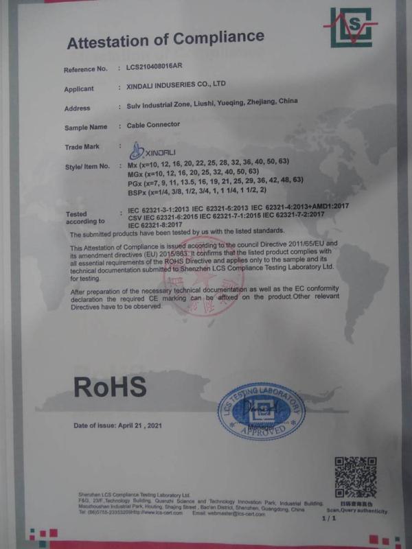 RoHS - XINDALI INDUSTRIES CO., LTD.