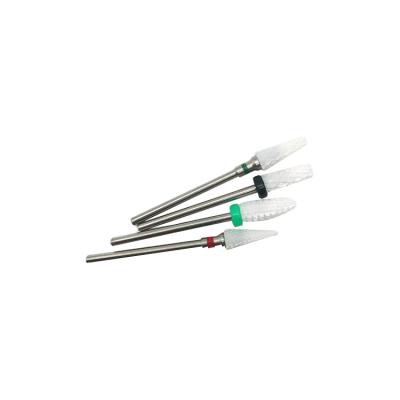 China Easy To Cool High Quality Durable Using Various White Barrel Ceramic Nail Drill Bit for sale