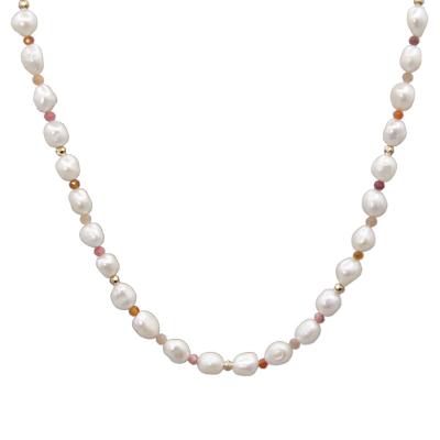 China 2022 CLASSIC Fashionable Simple Multi Small Red Pearl Baroque Freshwater Pearl Necklace Large for sale