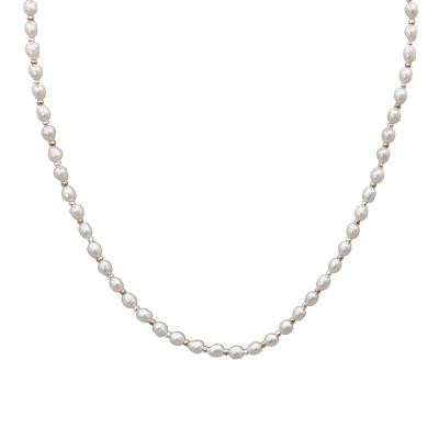 China CLASSIC Multi Gold Silver Seed Beads Small Rice Freshwater Pearl Necklace Necklace For Women Gift for sale