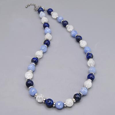 China CLASSIC Colorful Bead Crystal Quartz Necklace Set Natural Gemstone Lapis Lazuli Choker Jewelry for sale