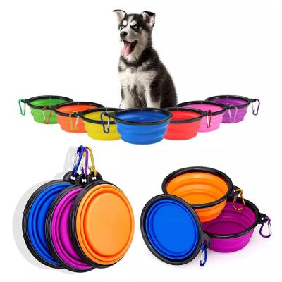 China Amazon Best Selling Automatic Middle Size Silicone Portable Collapsible Dog Pet Bowl for sale