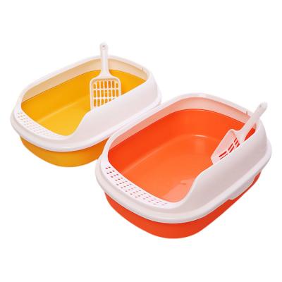 China Amazon Stocked Best Seller Plastic Cat Litter Box With Scoop for sale