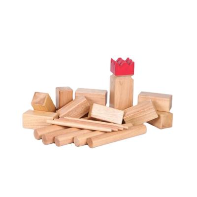 China Rubber Wood Kids Wooden Block Lawn Game Kubb Indoor Outdoor Indoor Throwing Game for sale