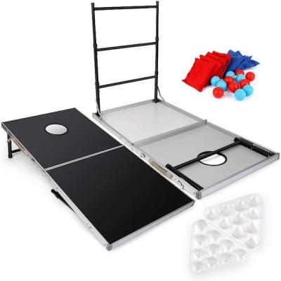 China 2022 Newest Metal 4 in 1 Aluminum Portable Beer Pong Table Folding Outdoor Beer Table for sale