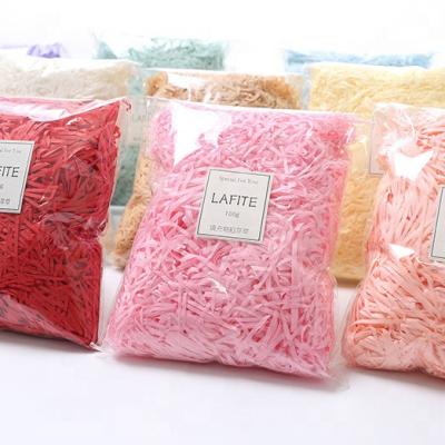 China Waterproof 100g/Bag Ply Cut Shred Filler DIY Paper Colored Paper Raffia For Box Filler And Packing for sale