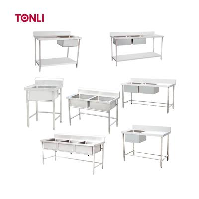 China Yantai Tongli Modern Hotel Kitchen Equipment Stainless Steel Kitchen Sink With Faucet for sale