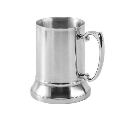 China New Classic/Postmodern Mirrored Metal Double Wall Vacuum Insulated Beer Mug 16oz Stainless Steel Cocktail Glass Mug Cup for sale