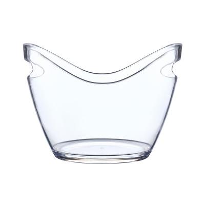 China Small Customizable Clear Acrylic 2 Bottle Oval Wine Bucket Viable Yantai Tongli for sale