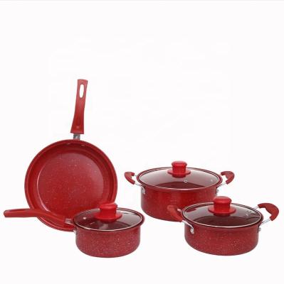 China Factory cheap price traditional 13 pieces kitchen housewares iron non stick kitchen pots and pans cookware sets for sale