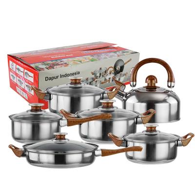 China Viable Wholesale Pots Pans Set 12 Piece Stainless Steel Nonstick Cookware Sets For Home for sale