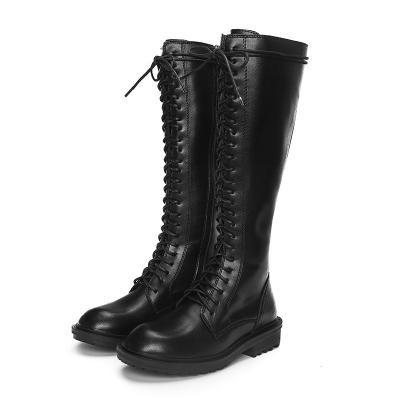 China Women's Hot-selling Disposable But Knight Knee High Boots Black Martin Boots Lace Up Boots for sale